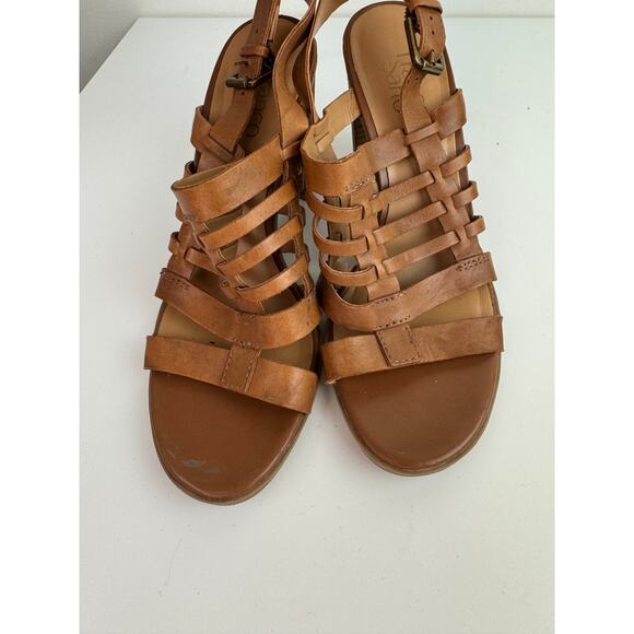 Franco Sarto Darina Women's Shoes US 8.5 Brown Leather Block Heel Strappy Sandal - Picture 3 of 8